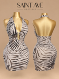 Zebra Halter Mini Dress